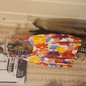 Time and True Floral Womens Floral Swim Tankini Top NWT Sz XL